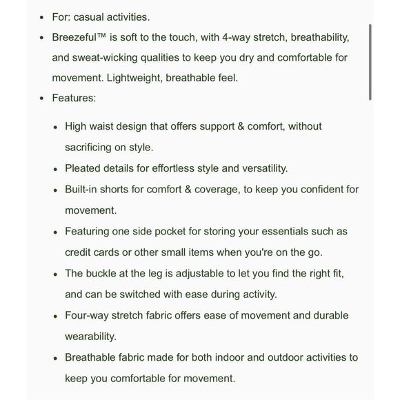 $40 Halara High Waisted Pleated skirt size Large 2-in-1 Side Pocket Adjustable B - Picture 8 of 9